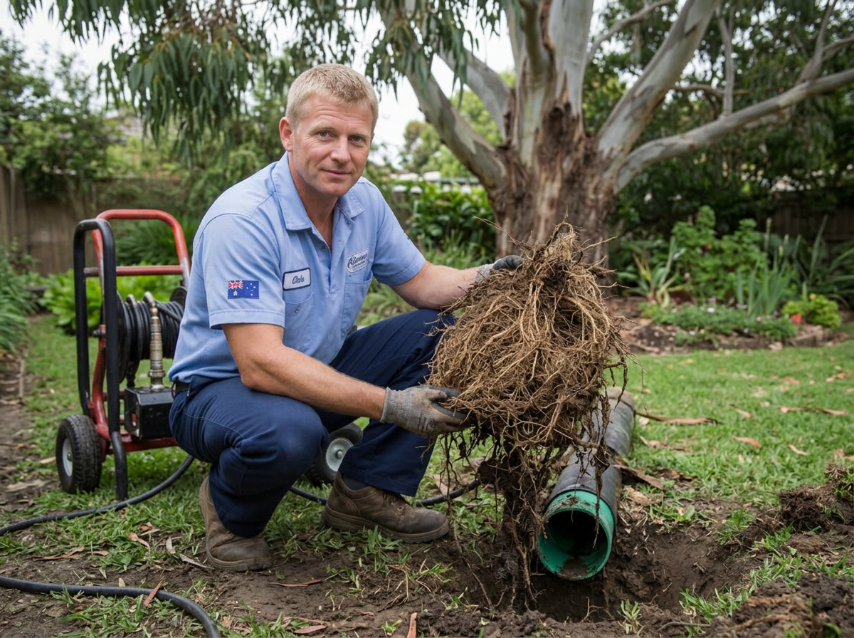 Chris performing tree root removal in Sydney
