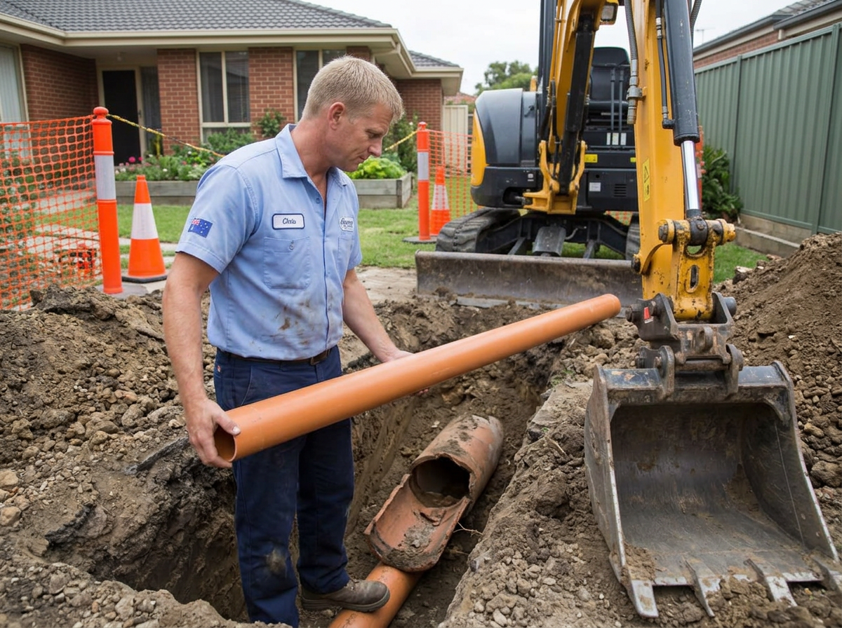 Chris performing drain excavation and replacement in Sydney