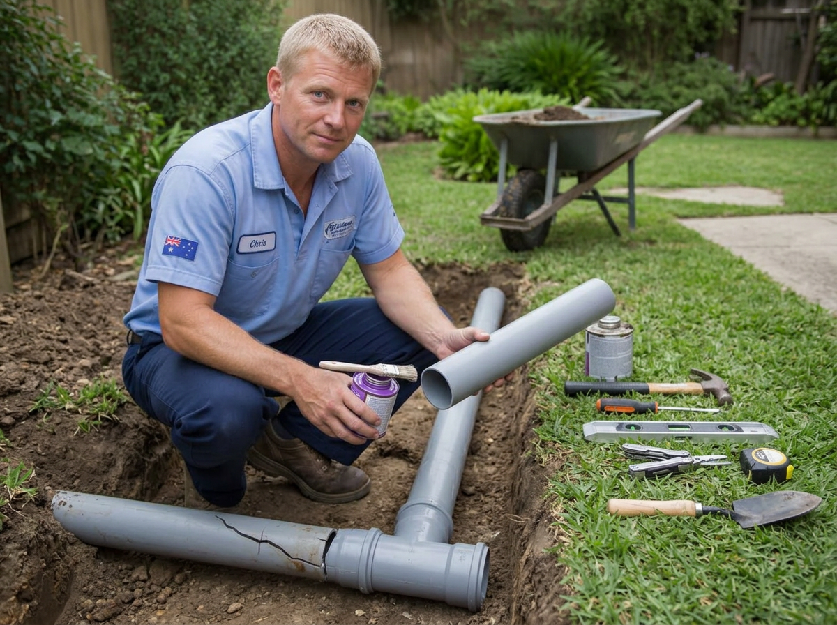Chris performing drain repairs in Sydney