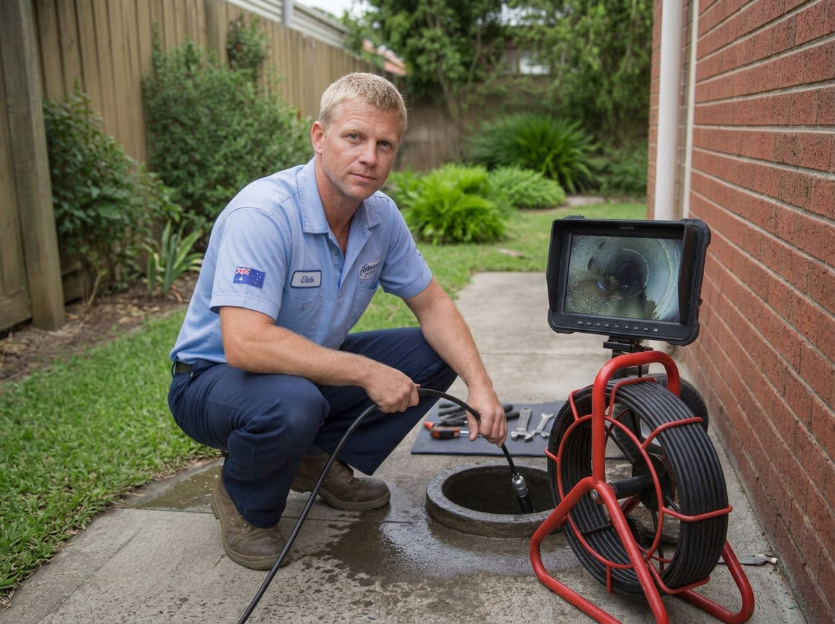 CCTV drain inspection identifying a damaged sewer pipe in Sydney