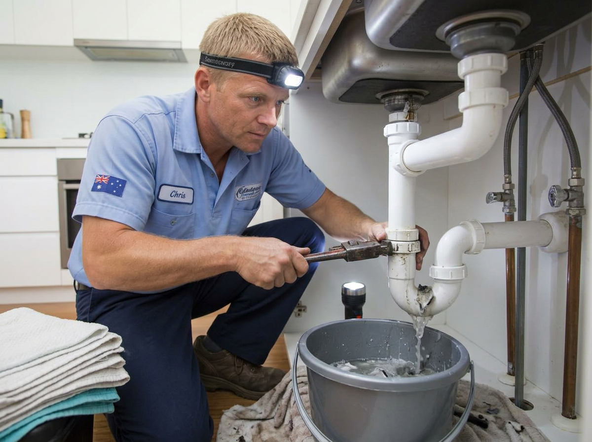 Chris performing blocked sink and kitchen drains in Sydney