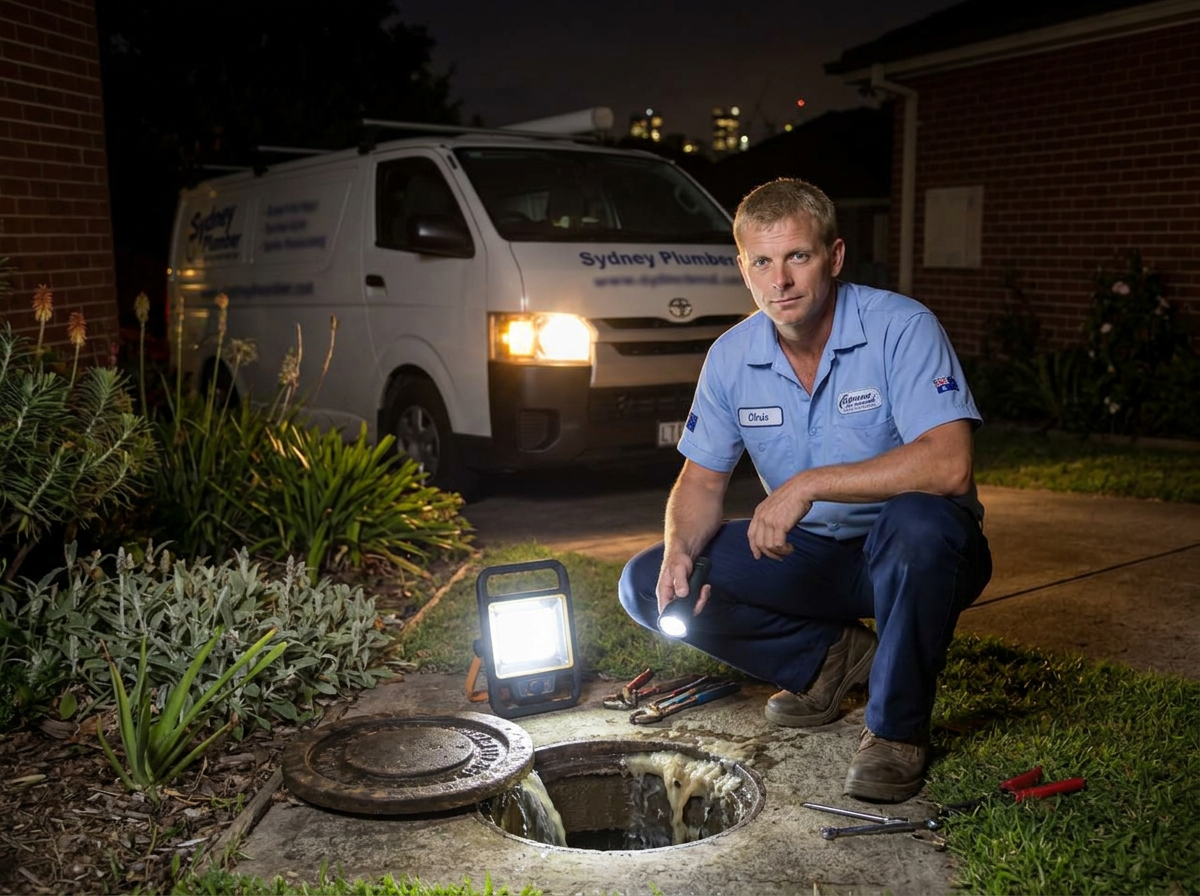 Chris performing emergency blocked drains in Sydney